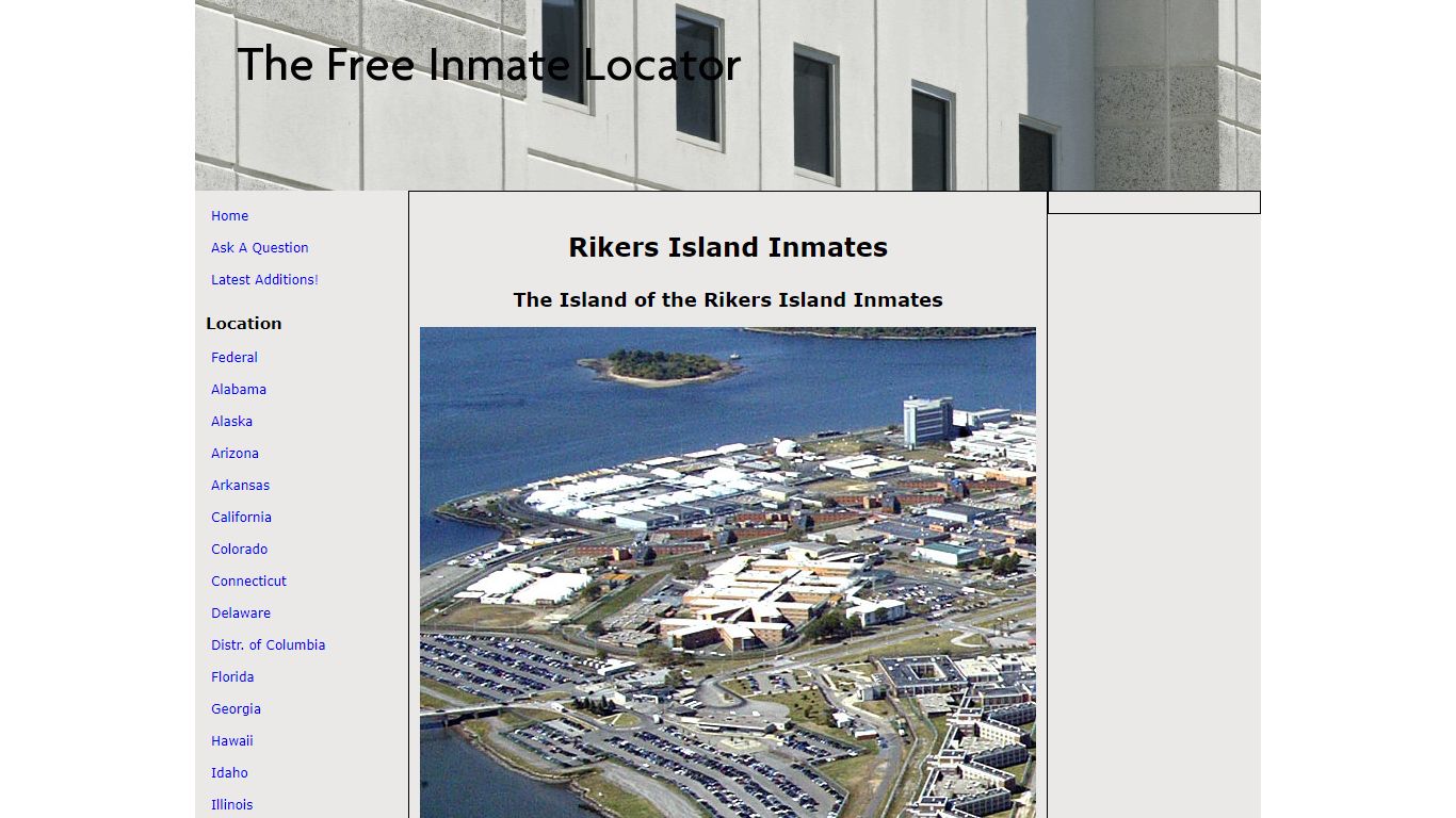Rikers Island Inmates - The Free Inmate Locator